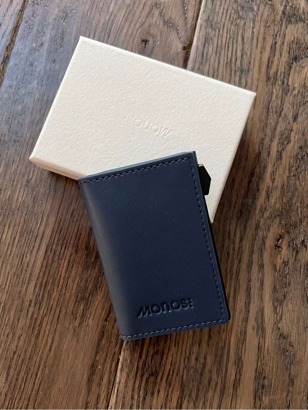 NWOT Monos Leather Card & Key Holder - Navy